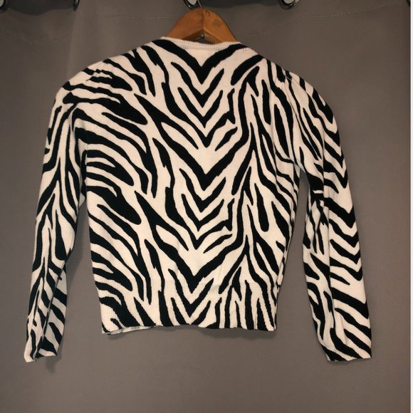 Gymboree zebra print sweater size 7/8 - Picture 2 of 4